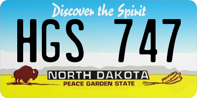 ND license plate HGS747