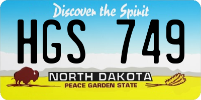 ND license plate HGS749