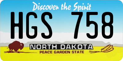ND license plate HGS758