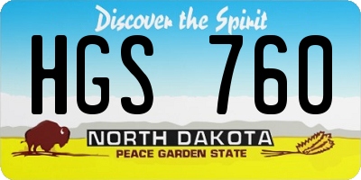 ND license plate HGS760