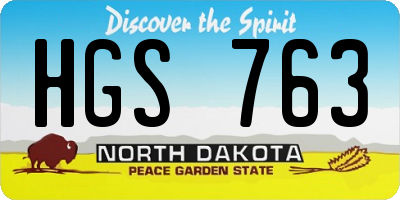 ND license plate HGS763