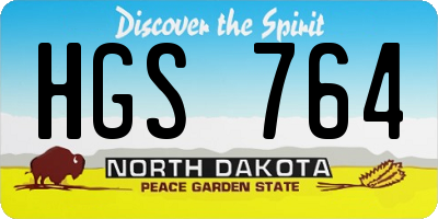 ND license plate HGS764
