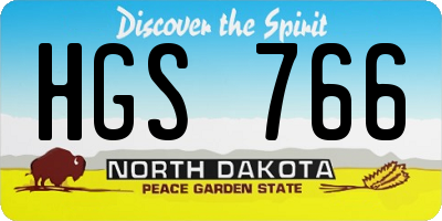 ND license plate HGS766