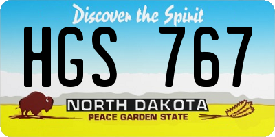 ND license plate HGS767