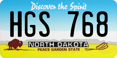 ND license plate HGS768