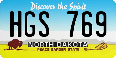 ND license plate HGS769