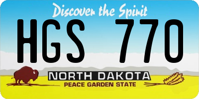 ND license plate HGS770