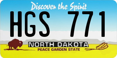 ND license plate HGS771