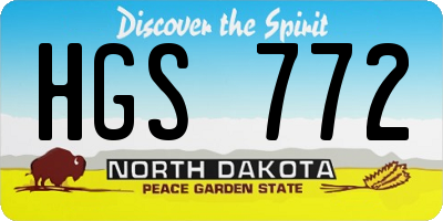 ND license plate HGS772
