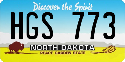 ND license plate HGS773