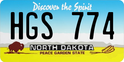 ND license plate HGS774