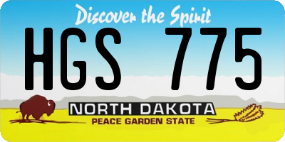 ND license plate HGS775