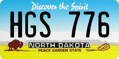 ND license plate HGS776