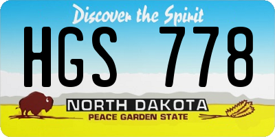ND license plate HGS778