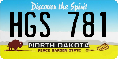 ND license plate HGS781
