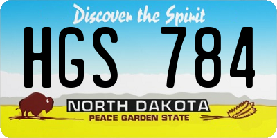 ND license plate HGS784