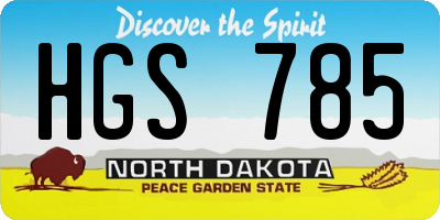 ND license plate HGS785
