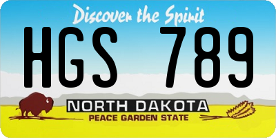 ND license plate HGS789