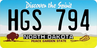 ND license plate HGS794