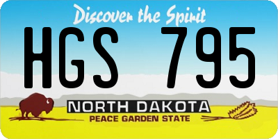 ND license plate HGS795