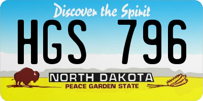 ND license plate HGS796