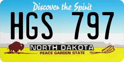 ND license plate HGS797