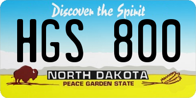 ND license plate HGS800