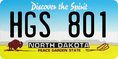 ND license plate HGS801