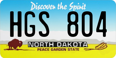 ND license plate HGS804