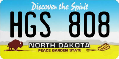 ND license plate HGS808