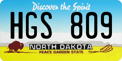 ND license plate HGS809