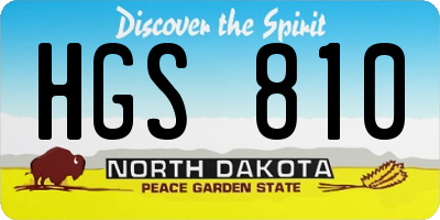 ND license plate HGS810