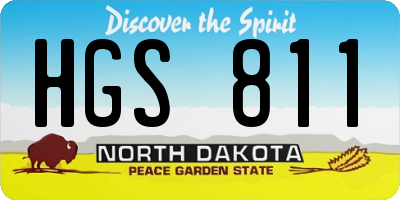 ND license plate HGS811