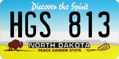 ND license plate HGS813