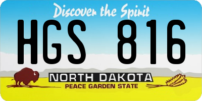 ND license plate HGS816