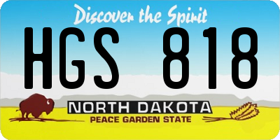 ND license plate HGS818