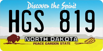 ND license plate HGS819