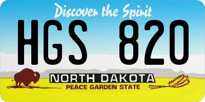 ND license plate HGS820
