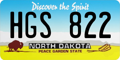ND license plate HGS822