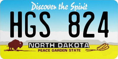 ND license plate HGS824