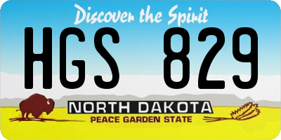 ND license plate HGS829
