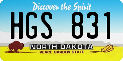 ND license plate HGS831