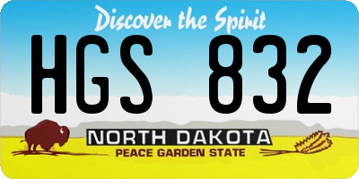 ND license plate HGS832