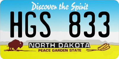 ND license plate HGS833