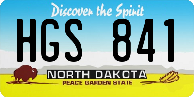 ND license plate HGS841