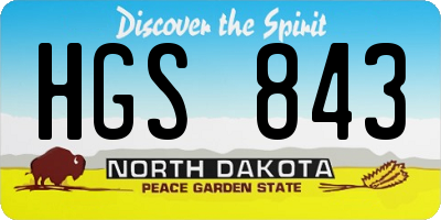 ND license plate HGS843