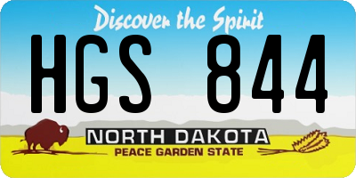 ND license plate HGS844
