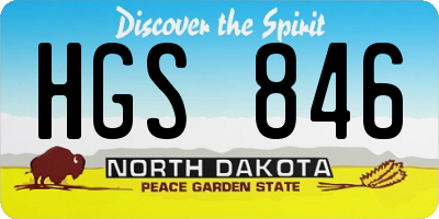 ND license plate HGS846