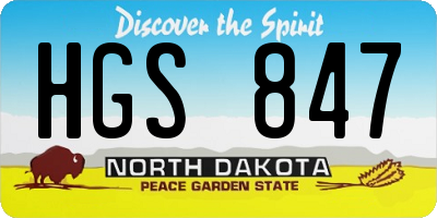 ND license plate HGS847