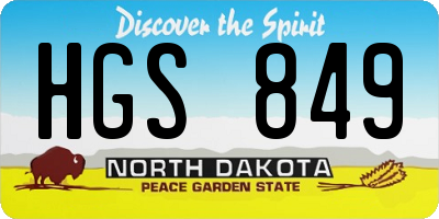ND license plate HGS849